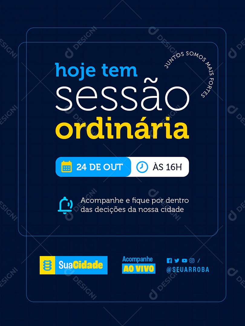 Prefeitura Sessão Hoje Tem Sessão Ordinária Social Media PSD Editável