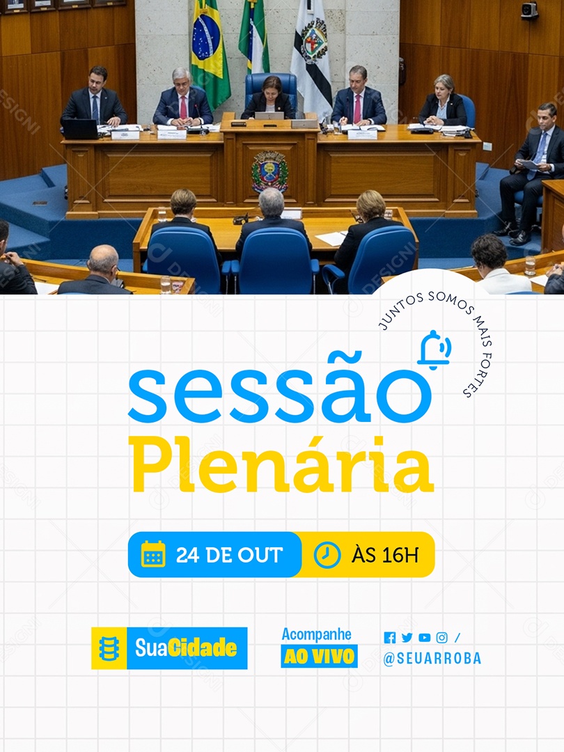 Prefeitura Sessão Plenária Acompanha Ao Vivo Social Media PSD Editável
