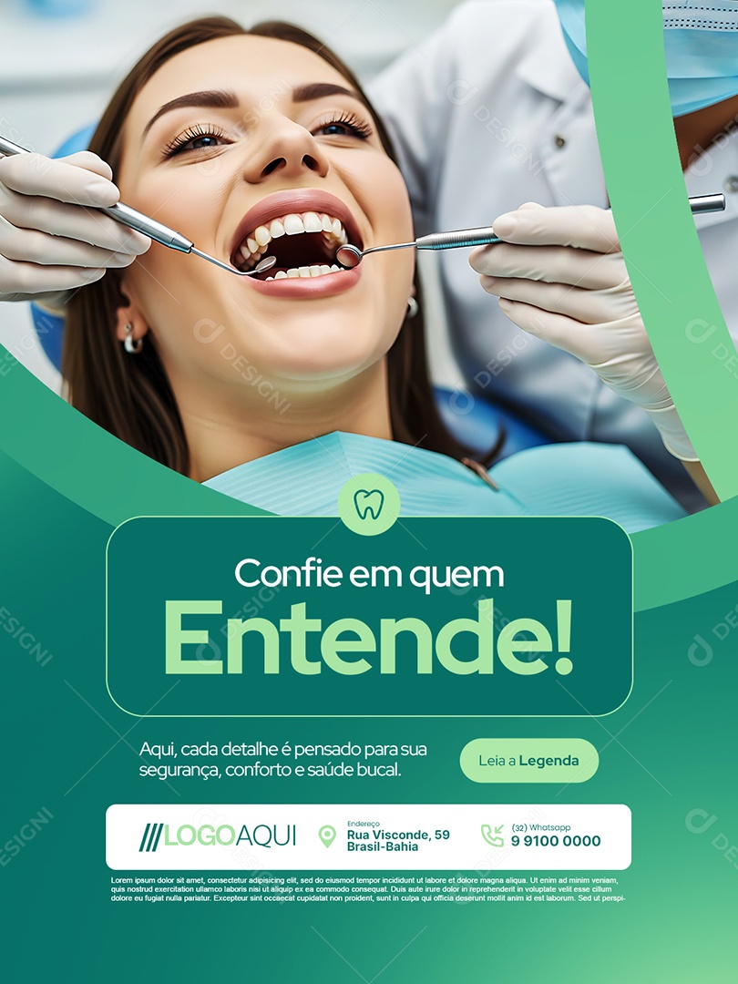 Dentista Confie em Quem Entende Social Media PSD Editável