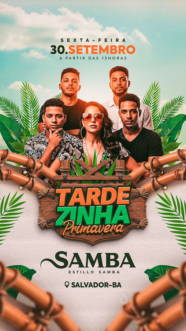 Flyer Tardezinha Primavera Social Media Story PSD Editável