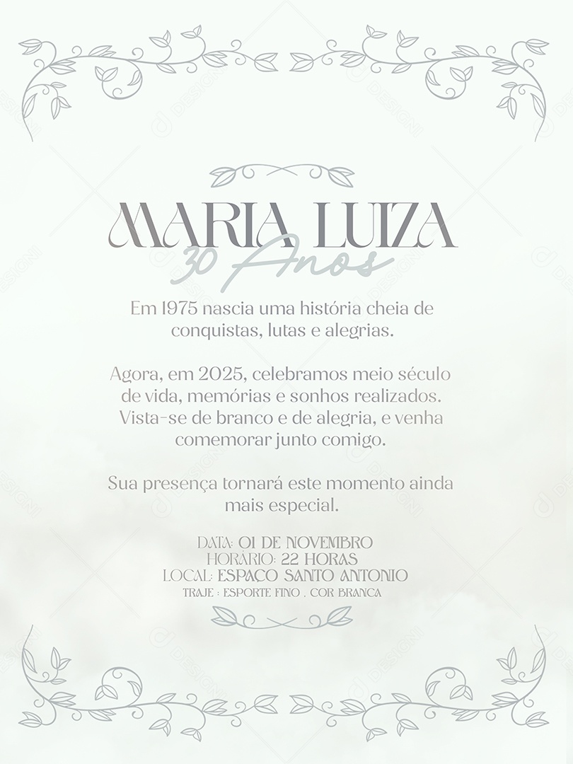 Convite de Aniversário Social Media PSD Editável