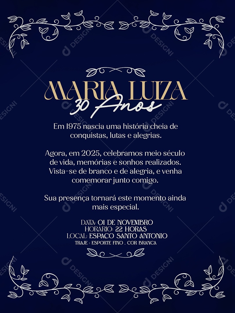 Convite de Aniversário Social Media PSD Editável