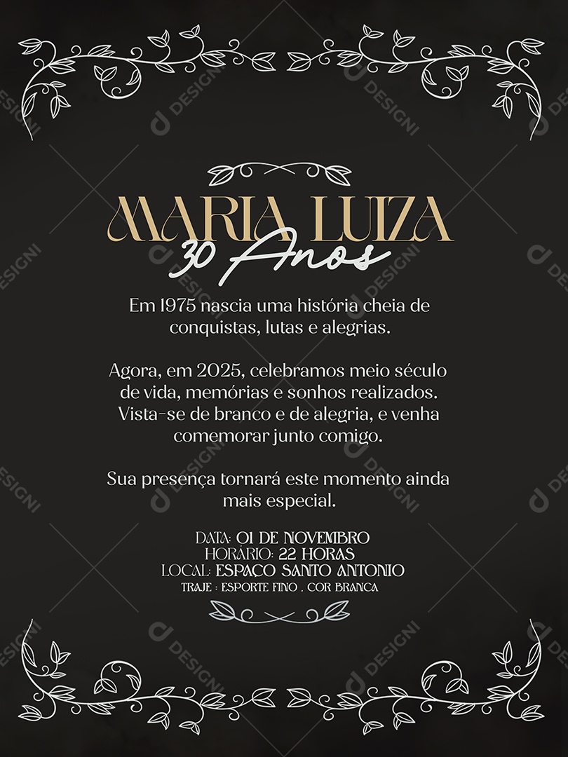 Convite de Aniversário Social Media PSD Editável