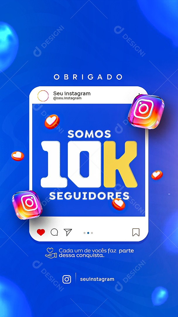 Story Somos 10K de Seguidores no Instagram Social Media PSD Editável