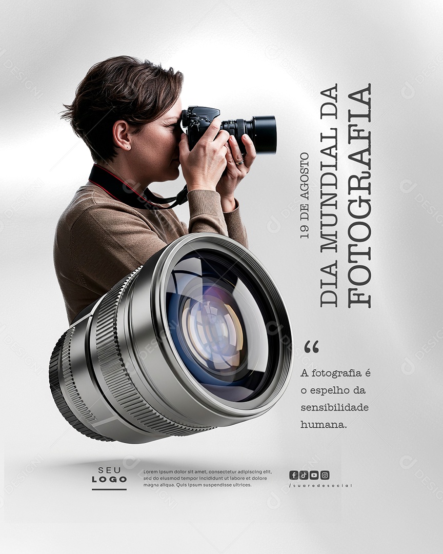 Dia Mundial da Fotografia 19 de agosto Social Media PSD Editável