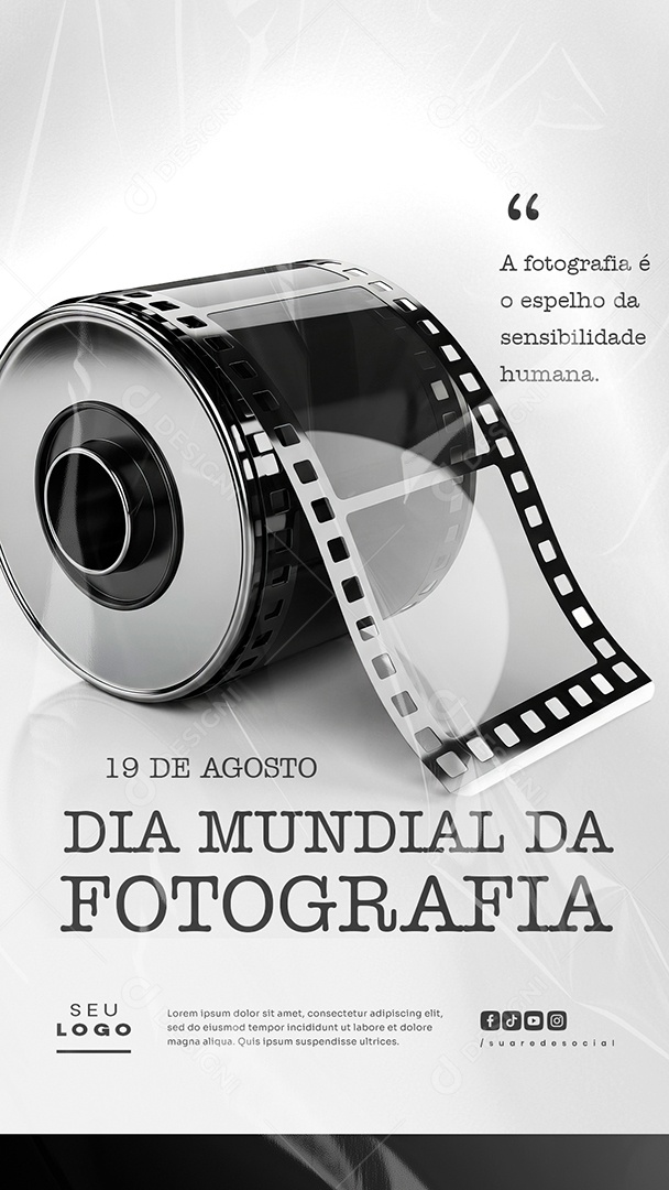 Story Dia Mundial da Fotografia 19 de agosto Social Media PSD Editável