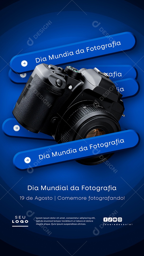 Story Dia Mundial da Fotografia 19 de agosto Social Media PSD Editável