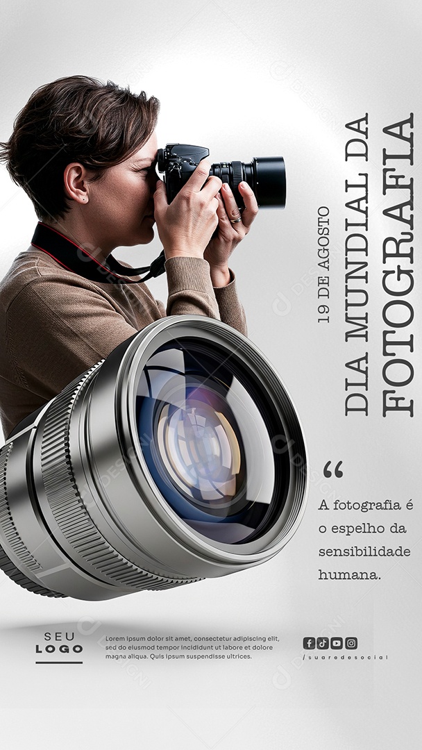 Story Dia Mundial da Fotografia 19 de agosto Social Media PSD Editável