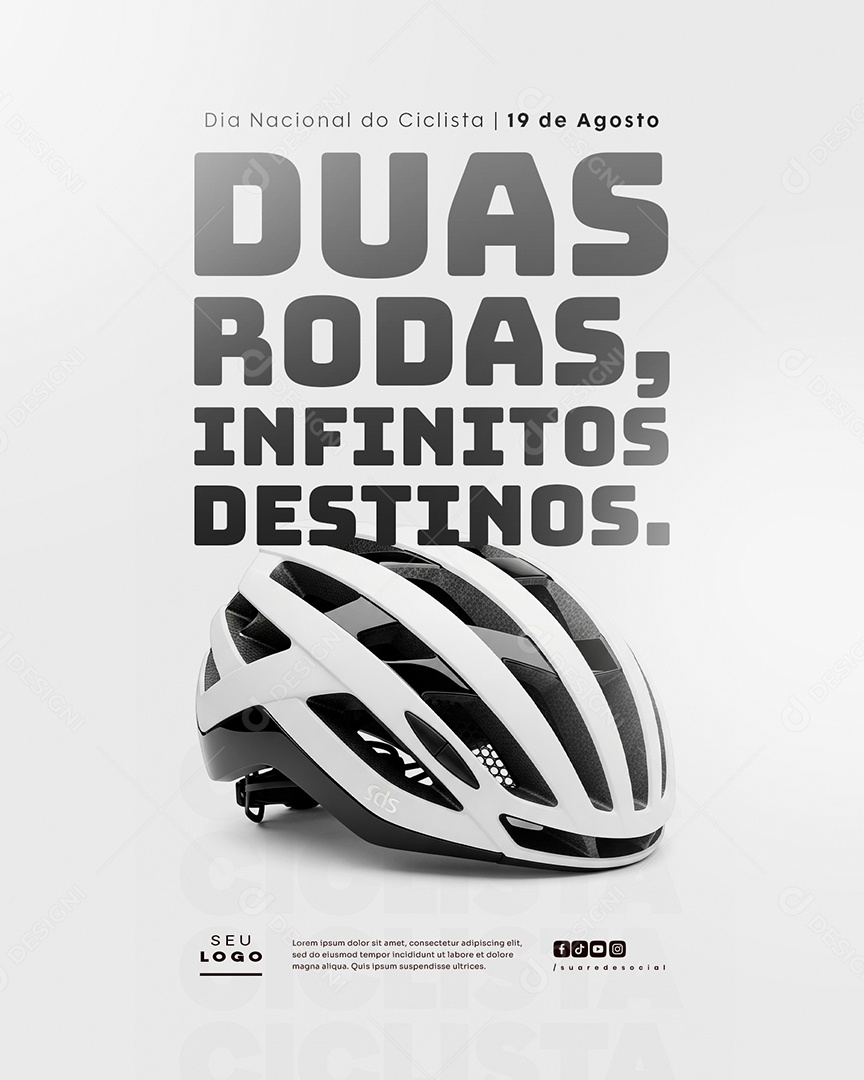 Dia do Ciclista 19 de Agosto Social Media PSD Editável