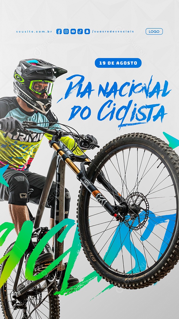 Story Dia do Ciclista 19 de Agosto Social Media PSD Editável