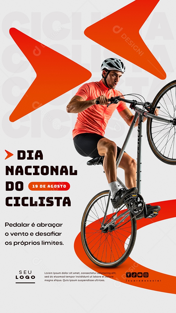 Story Dia do Ciclista 19 de Agosto Social Media PSD Editável