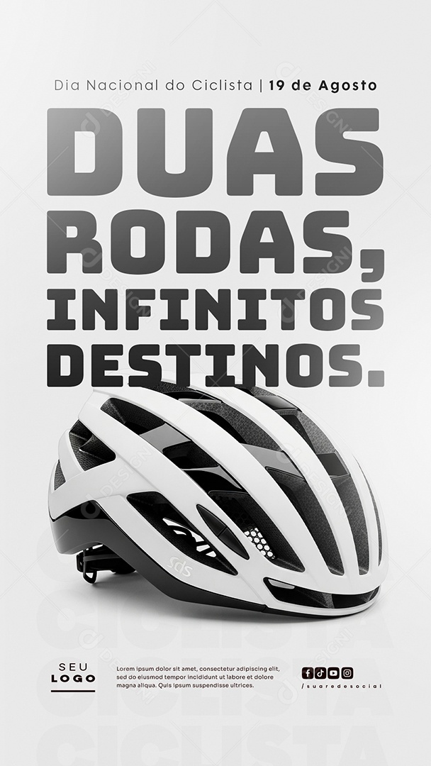 Story Dia do Ciclista 19 de Agosto Duas Rodas Social Media PSD Editável