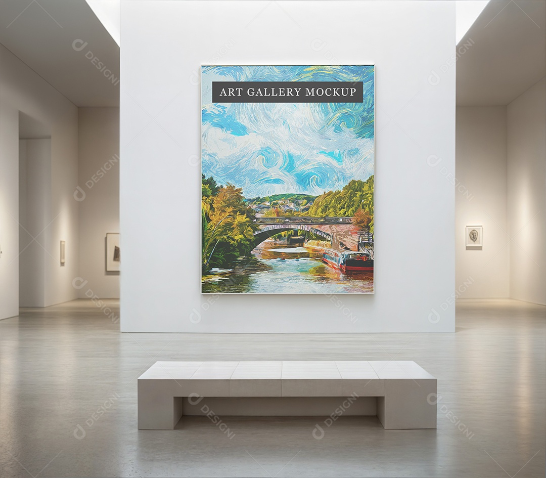 Mockup Galeria de Arte PSD Editável