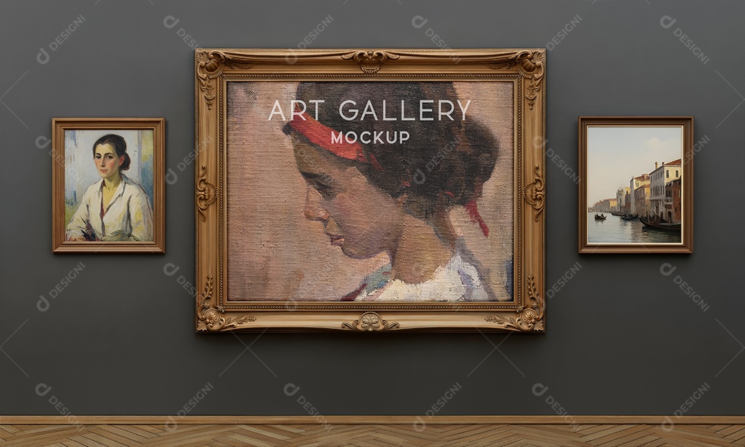 Mockup Galeria de Arte PSD Editável