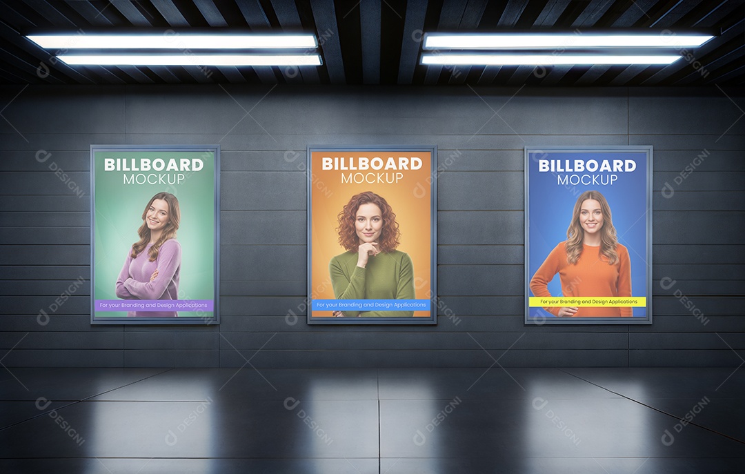 Mockup Anúncio Publicitário Em Metrô PSD Editável