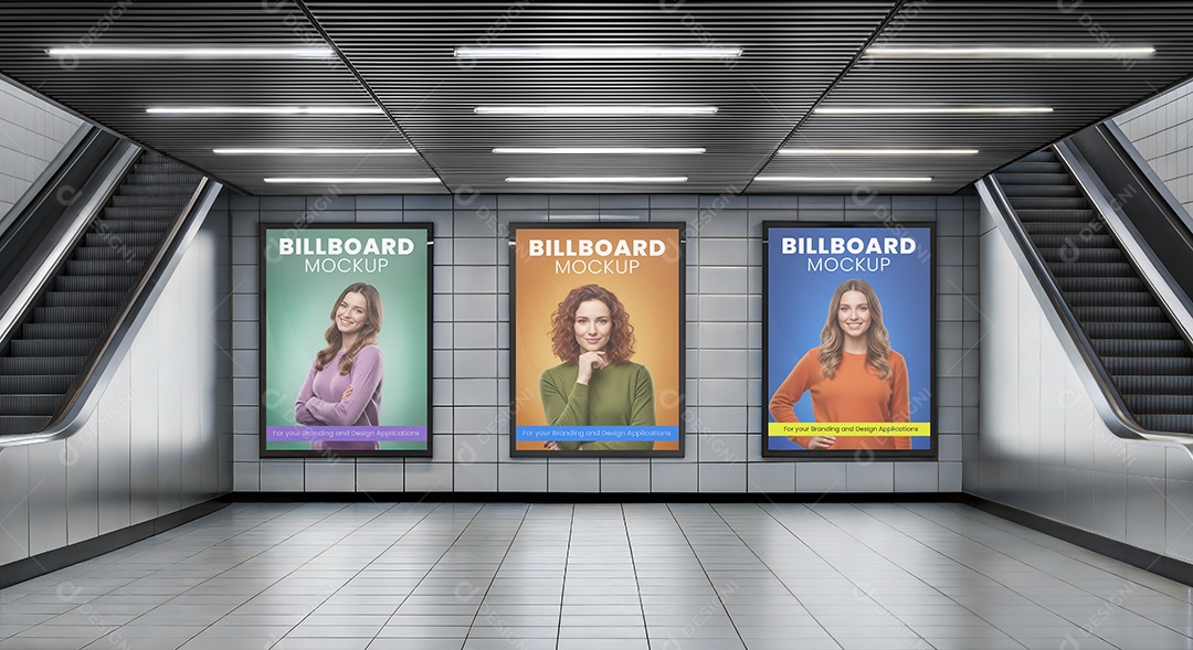 Mockup Anúncio Publicitário Em Metrô PSD Editável