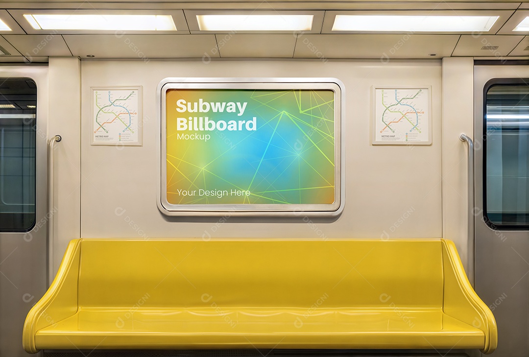 Mockup Anúncio Publicitário Em Metrô PSD Editável
