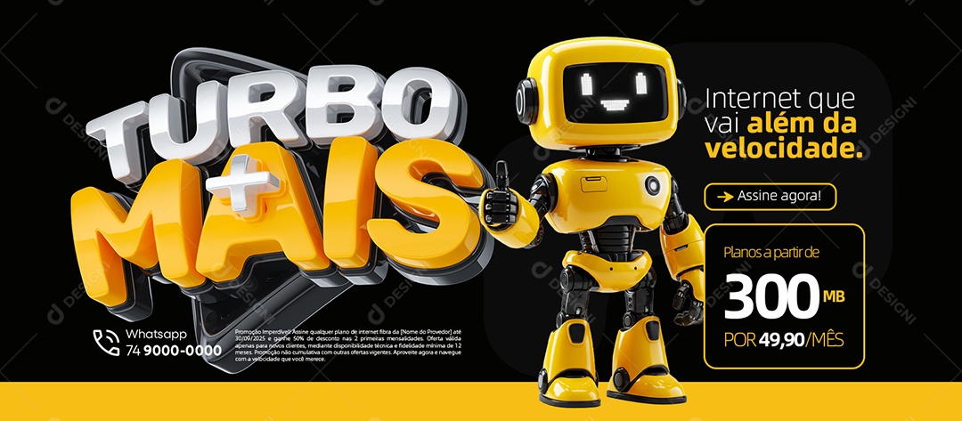 Banner Turbo Mais Internet Que Vai Além da Velocidade Social Media PSD Editável