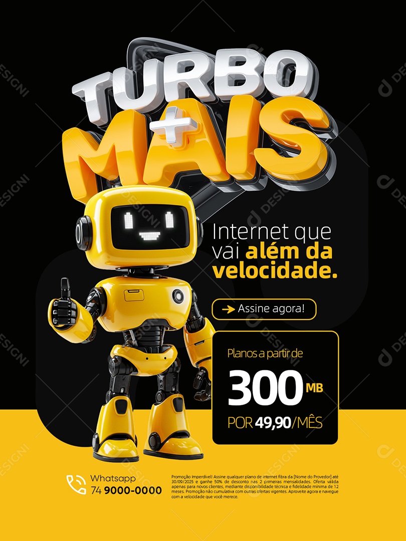 Turbo Mais Internet Que Vai Além da Velocidade Social Media PSD Editável