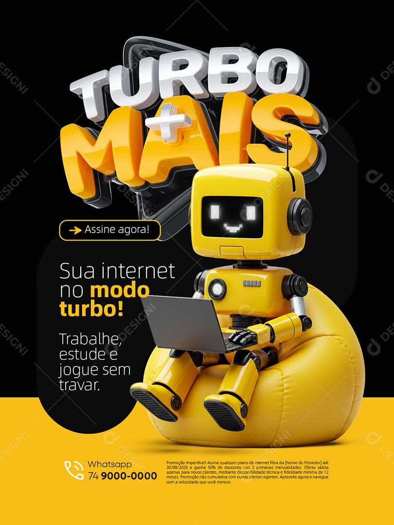 Turbo Mais Internet Assine Agora Social Media PSD Editável