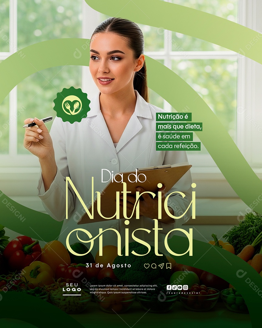 Dia do Nutricionista 31 De Agosto Social Media PSD Editável