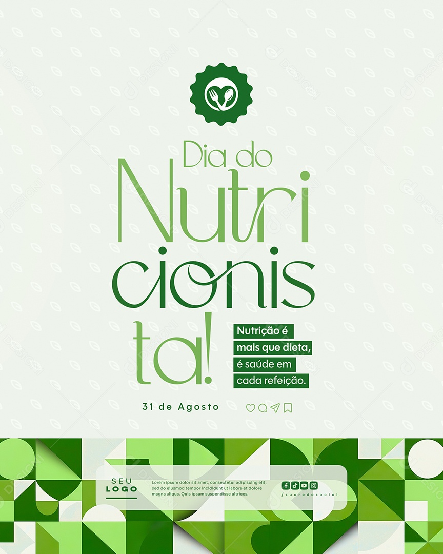 Dia do Nutricionista 31 De Agosto Social Media PSD Editável