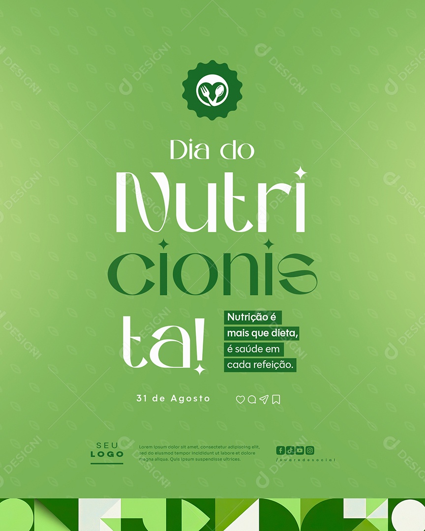 Dia do Nutricionista 31 De Agosto Social Media PSD Editável