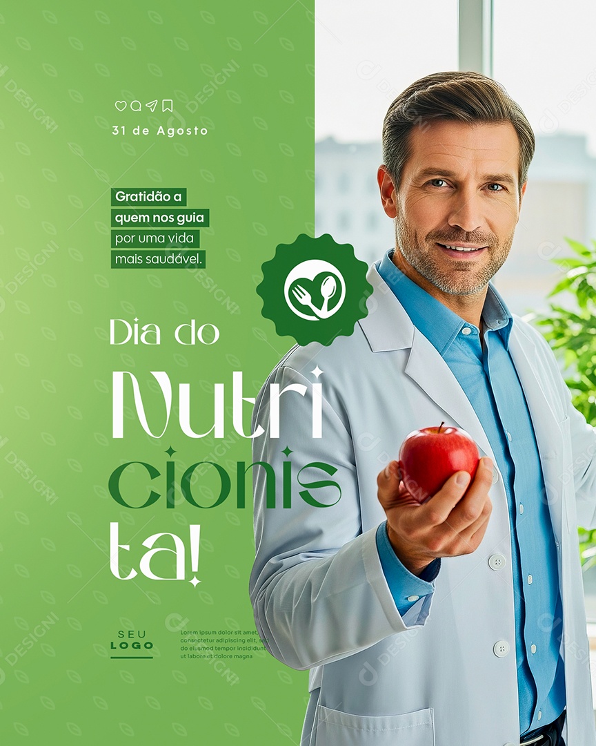 Dia do Nutricionista 31 De Agosto Social Media PSD Editável