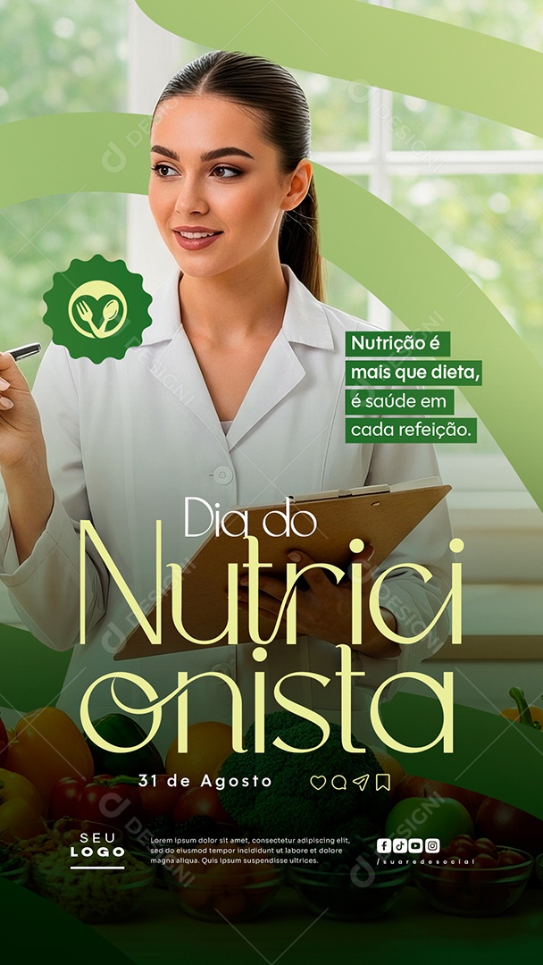 Story Dia do Nutricionista 31 De Agosto Social Media PSD Editável