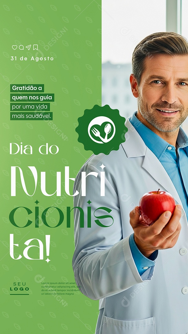 Story Dia do Nutricionista 31 De Agosto Social Media PSD Editável