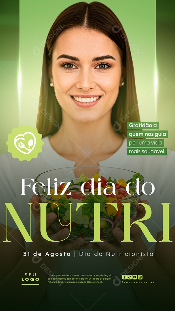 Story Dia do Nutricionista 31 De Agosto Gratidão a Quem Nos Guia Social Media PSD Editável