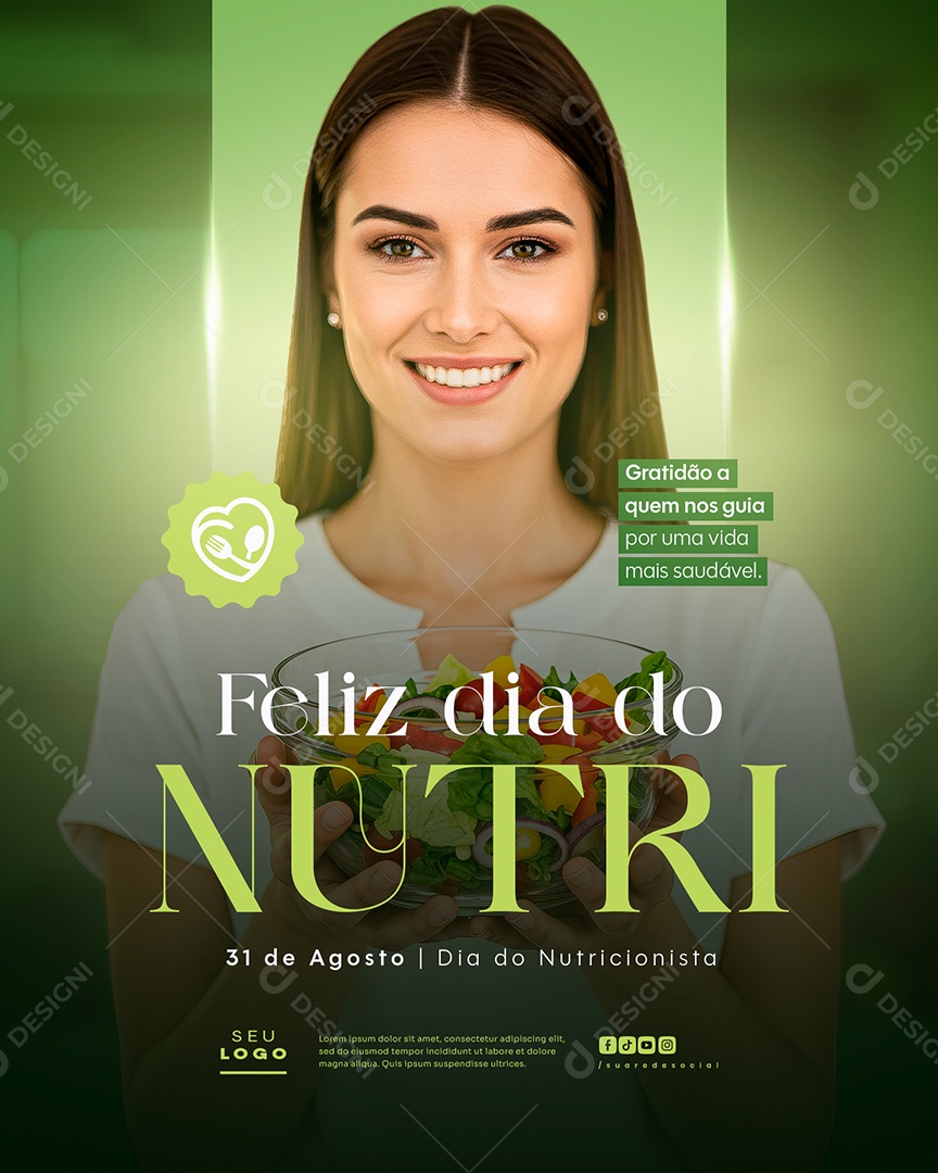 Dia do Nutricionista 31 De Agosto Social Media PSD EditávelBACKGROUND