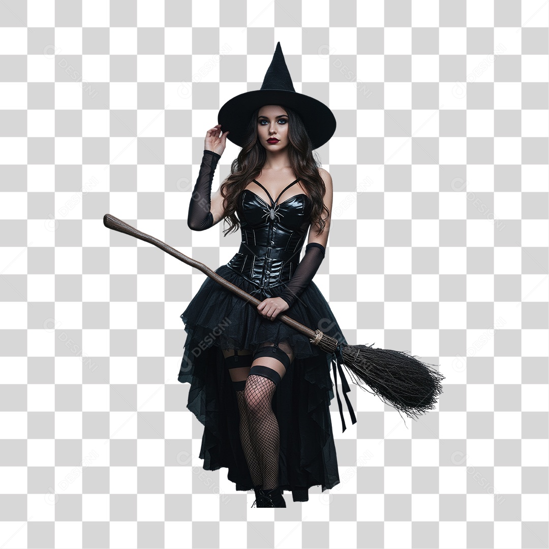 Mulher com Fantasia de Halloween PNG Transparente