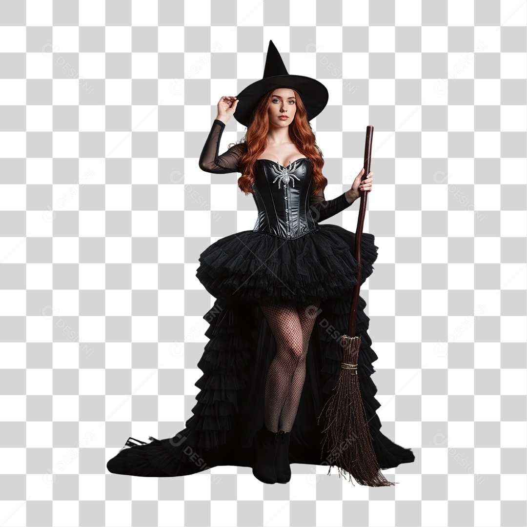 Mulher com Fantasia de Halloween PNG Transparente
