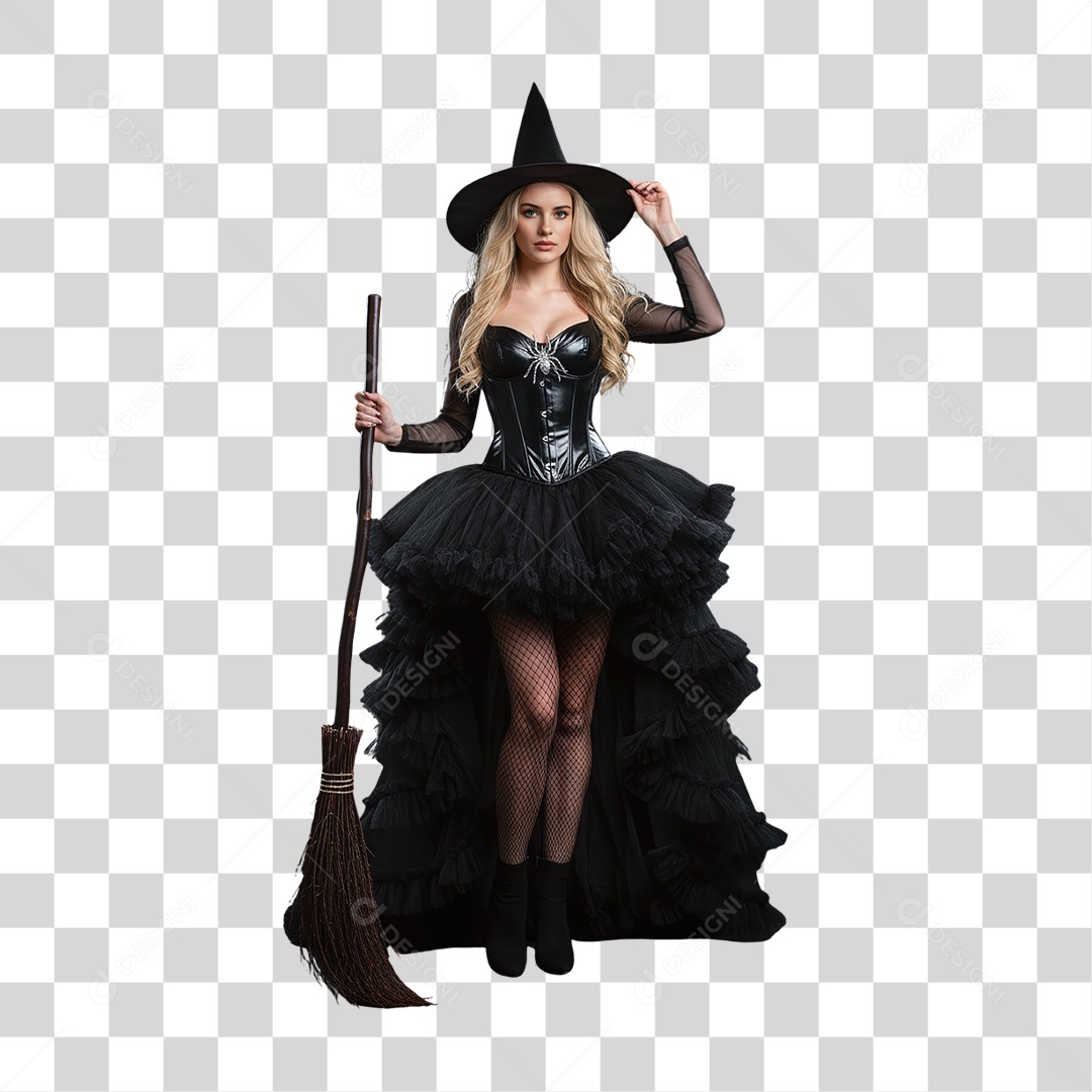 Mulher com Fantasia de Halloween PNG Transparente