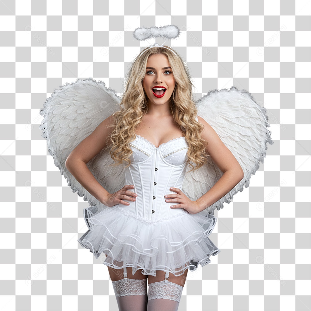 Mulher com Fantasia de Halloween PNG Transparente