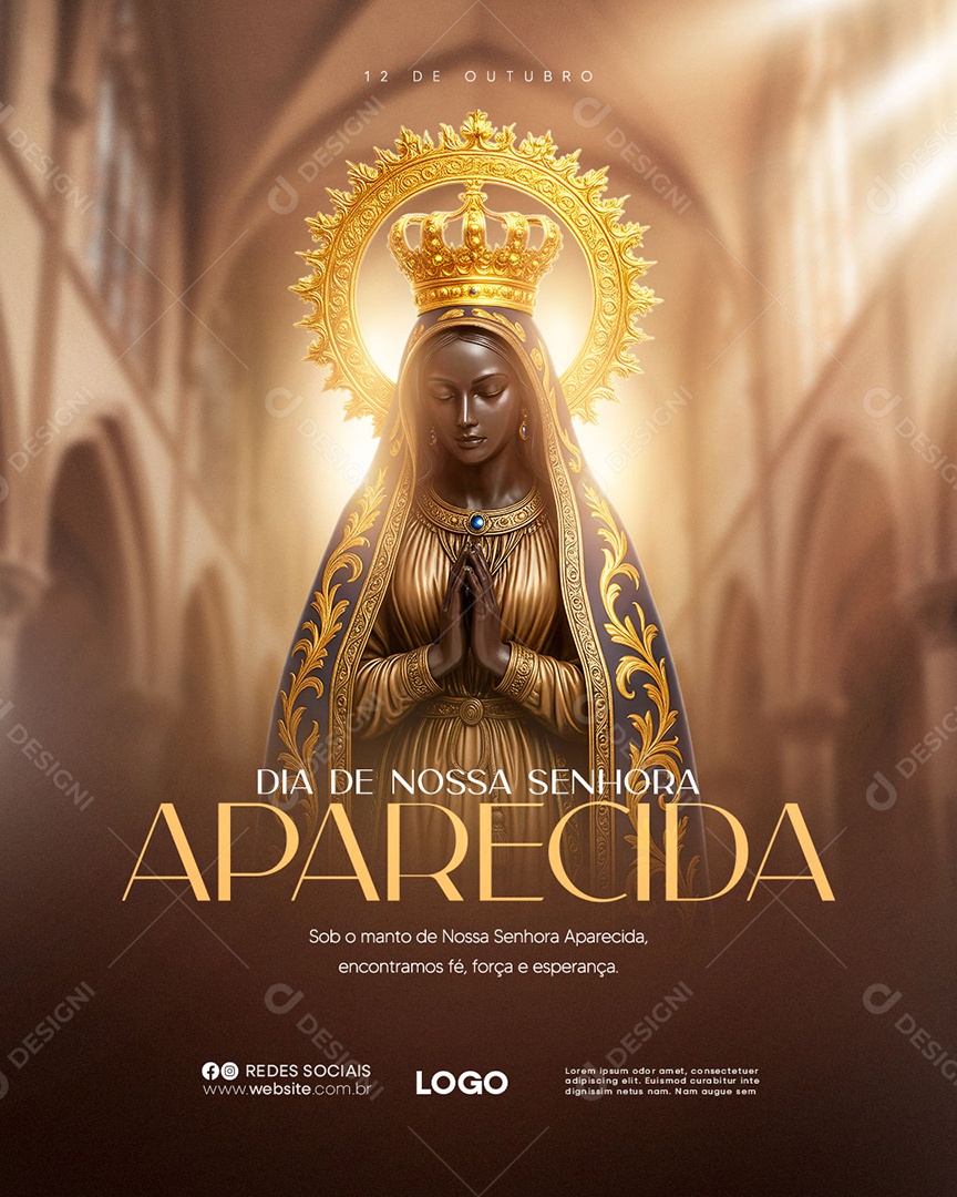 Dia de Nossa Senhora Aparecida 12 de Outubro Social Media PSD Editável