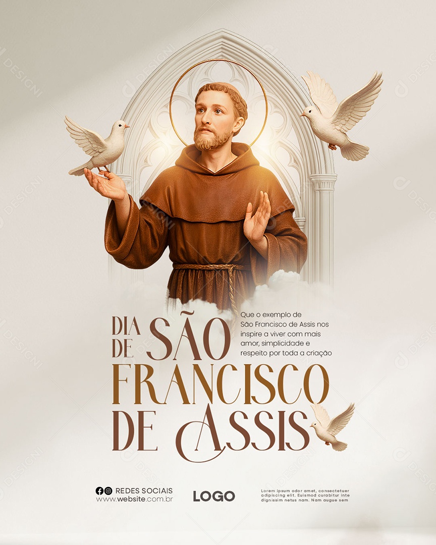 Dia de São Francisco de Assis 04 de Outubro Social Media PSD Editável