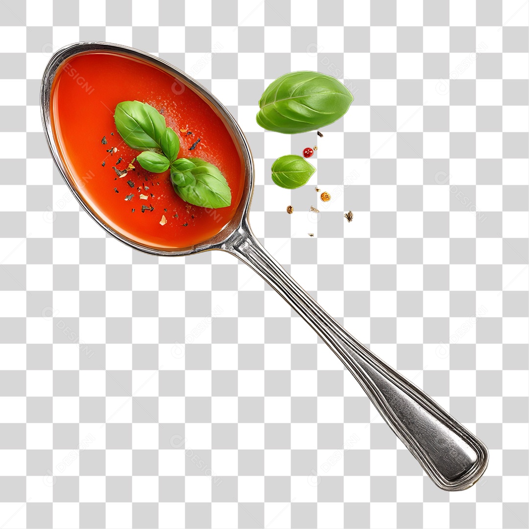 Colher com Molho PNG Transparente