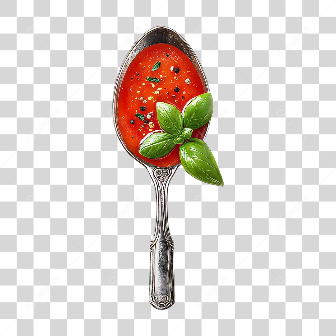 Colher com Molho PNG Transparente