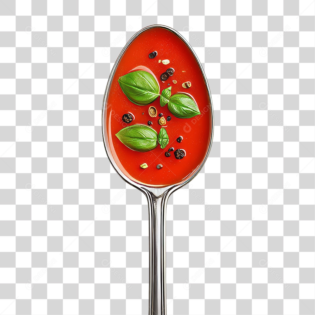 Colher com Molho PNG Transparente