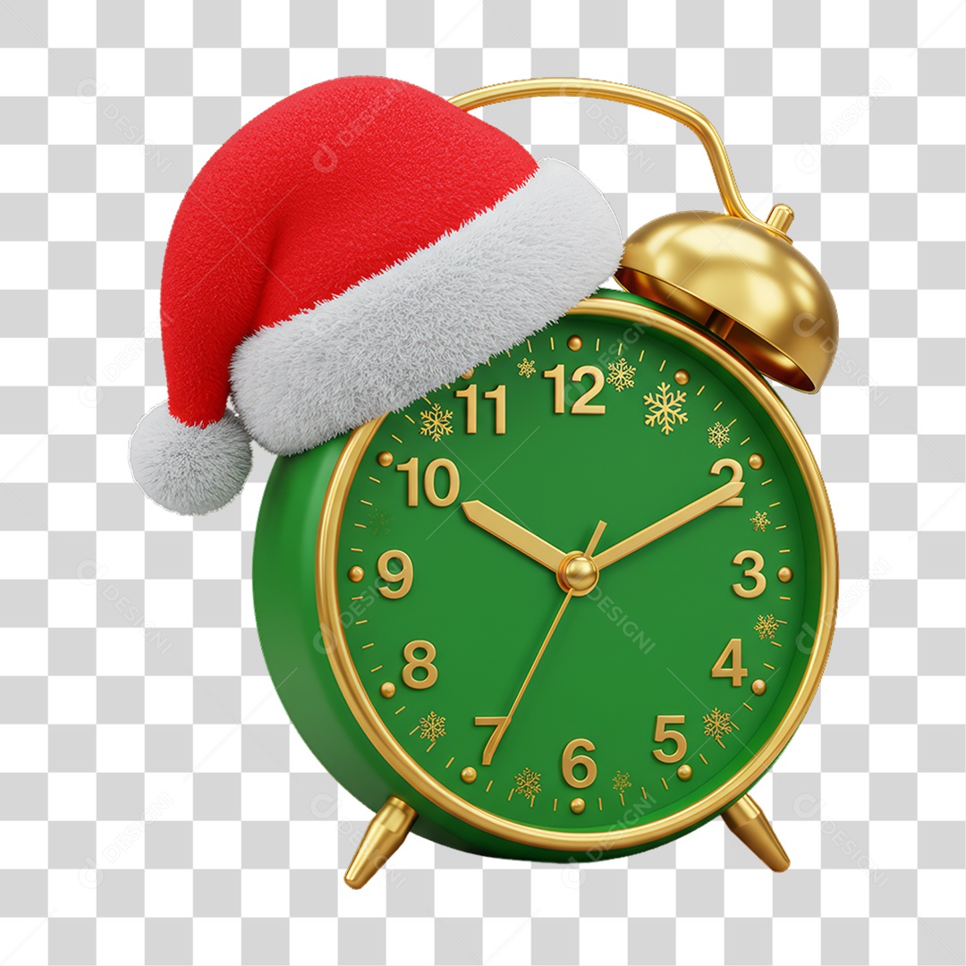 Despertador com Gorro de Natal Decoração de Natal PNG Transparente