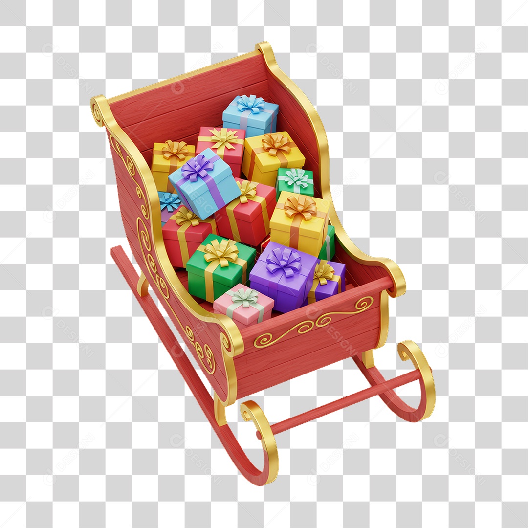Treno com Presentes Decoração de Natal PNG Transparente