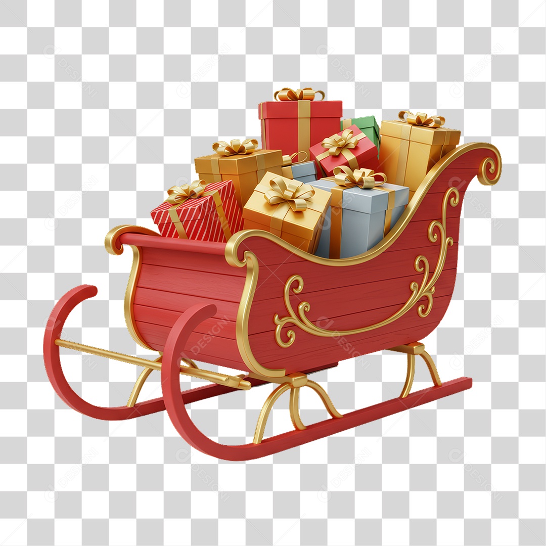 Treno com Presentes Decoração de Natal PNG Transparente