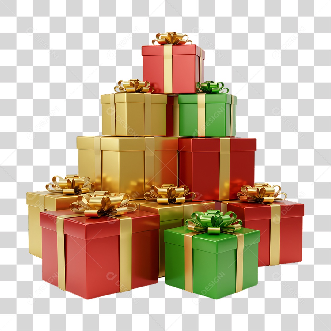 Caixas de Presentes Decoração de Natal PNG Transparente