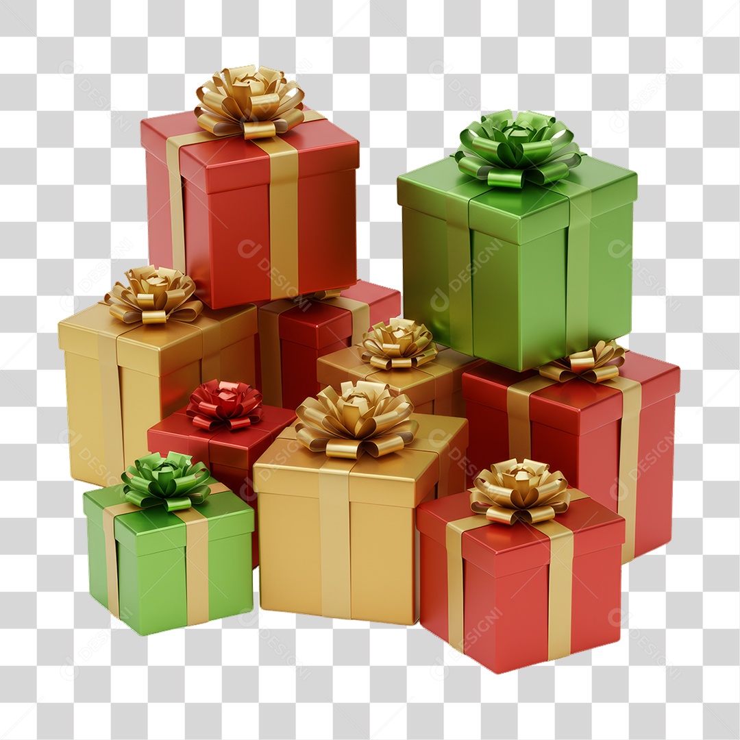 Caixas de Presentes Decoração de Natal PNG Transparente