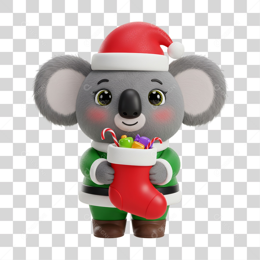 Mascote Elefante Decoração de Natal PNG Transparente