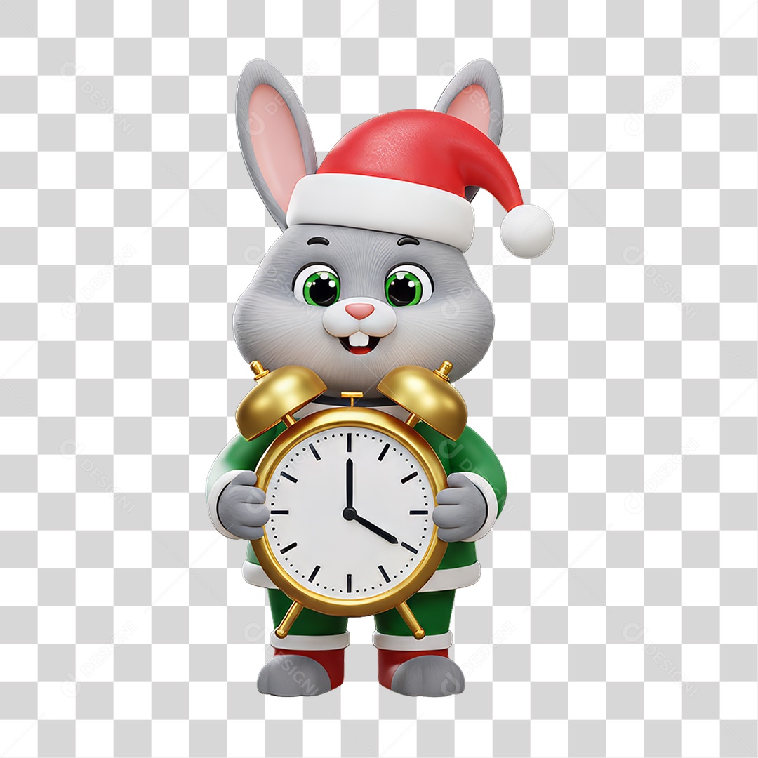 Mascote Coelho Decoração de Natal PNG Transparente