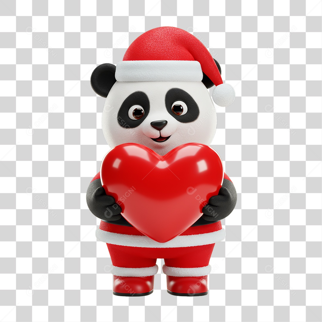 Mascote Panda Decoração de Natal PNG Transparente