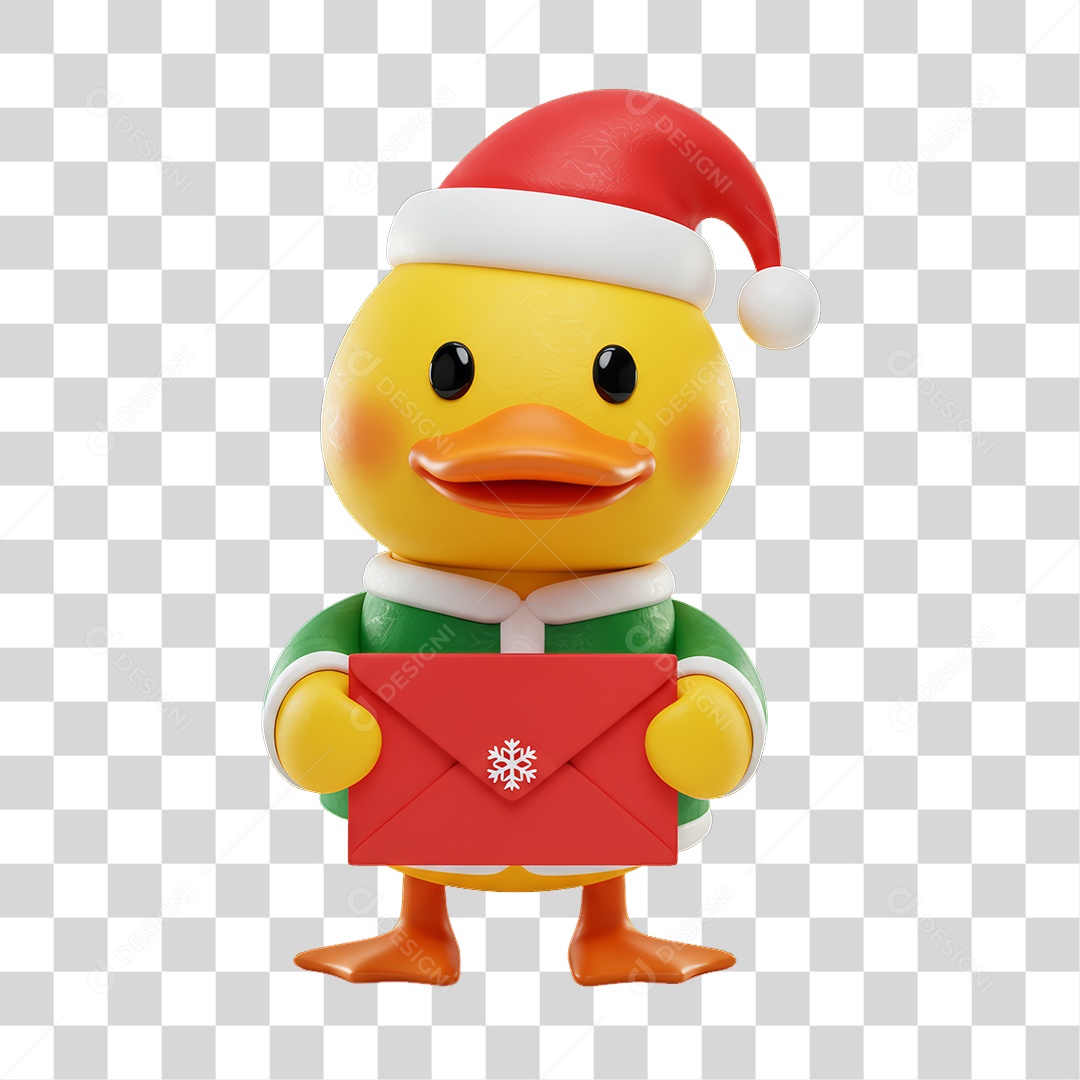 Mascote Pato Decoração de Natal PNG Transparente